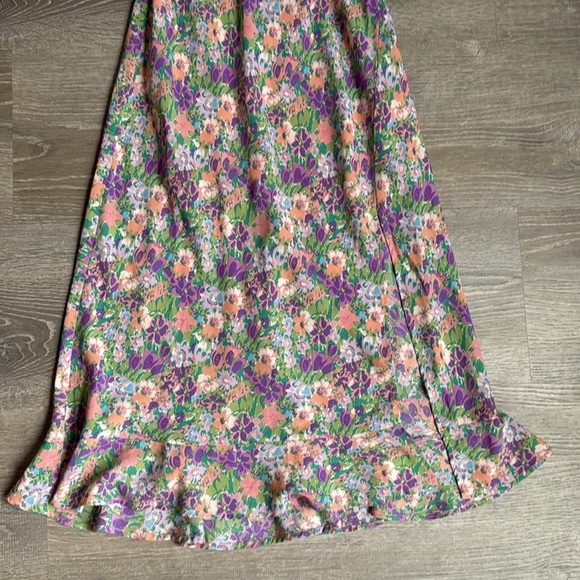 Astr The Label Floral Cross Back Ruffle Strap Midi Dress XS - Picture 4 of 11